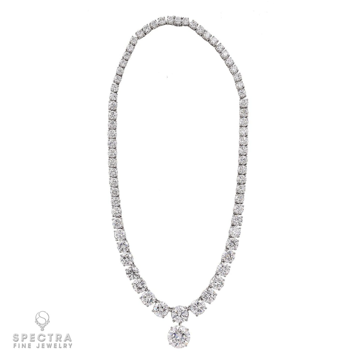 Spectra Fine Jewelry Classic Diamond Pendant Riviere Collar Necklace