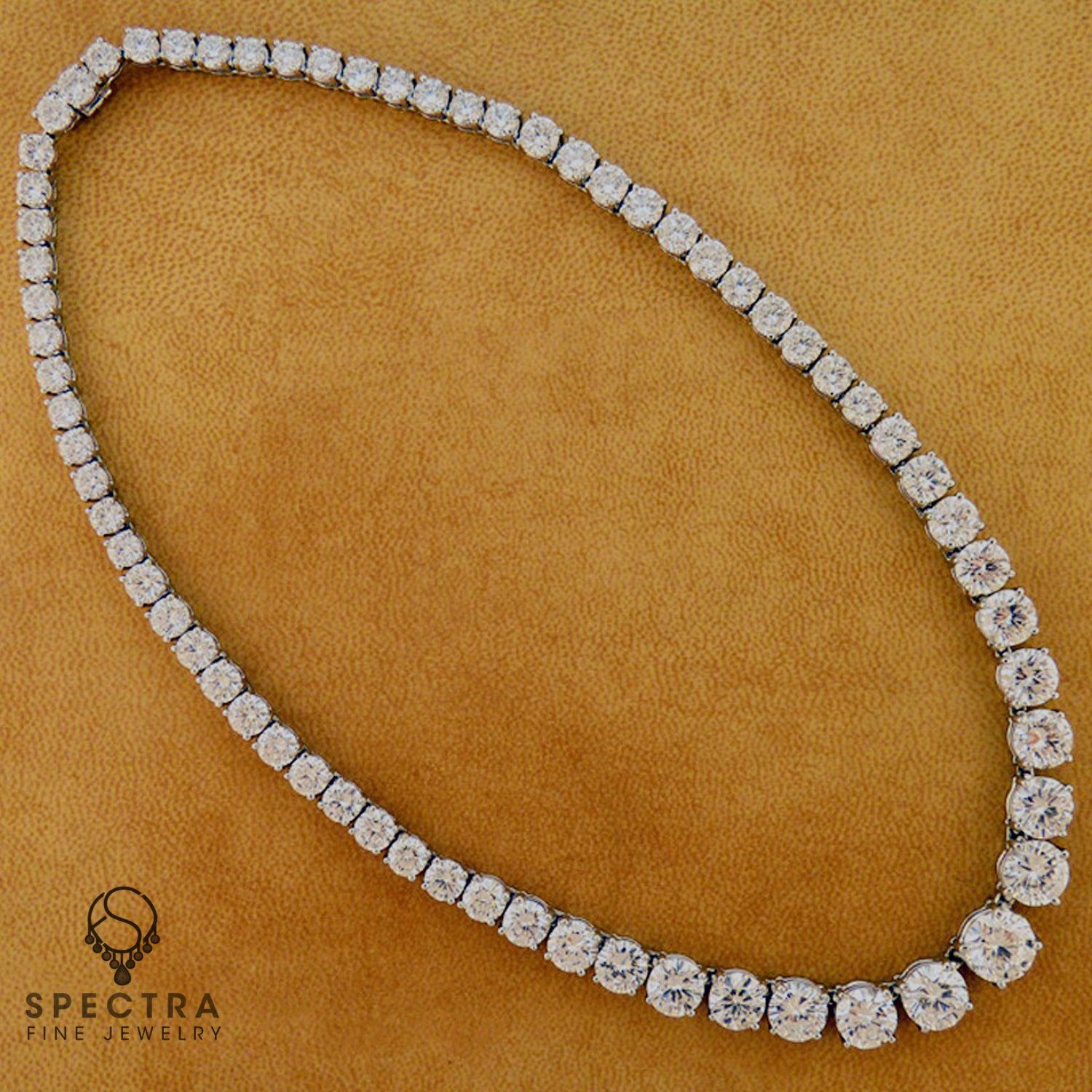 Spectra Fine Jewelry Classic Diamond Pendant Riviere Collar Necklace