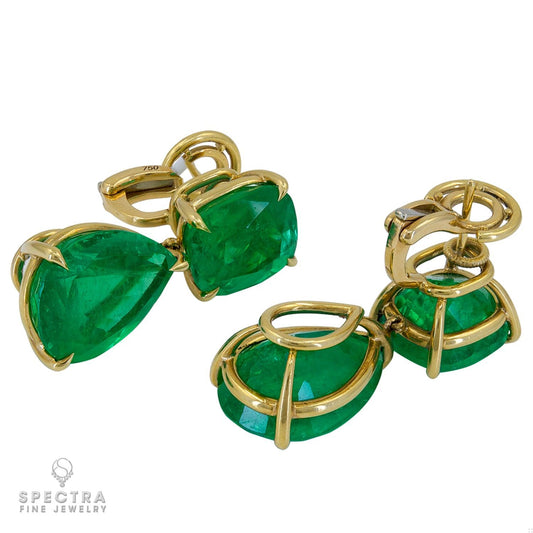 Spectra Fine Jewelry Colombian Emerald Classic Drop Earrings 31.88ct