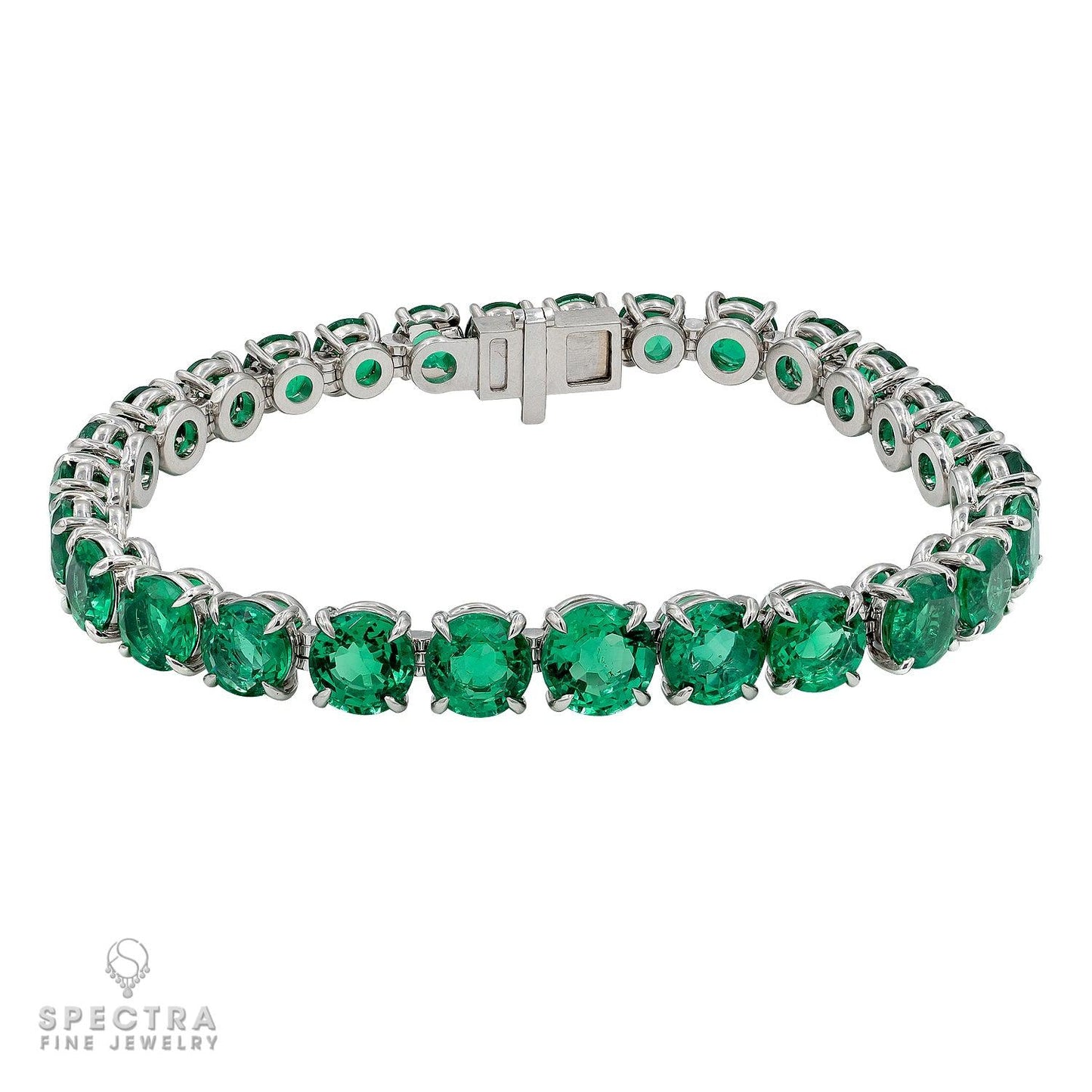 Spectra Fine Jewelry Colombian Emerald Tennis Bracelet 19.19ct