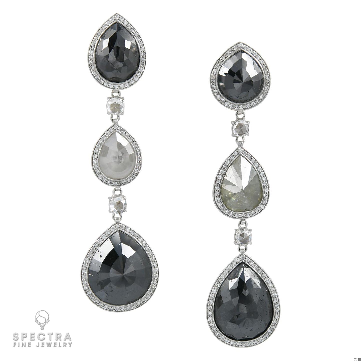 Spectra Fine Jewelry Color Diamond Platinum Hanging Earrings