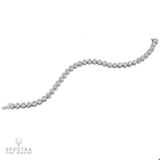7.12 ct Diamond Bezel Tennis Bracelet in 18K White Gold – Spectra Fine Jewelry