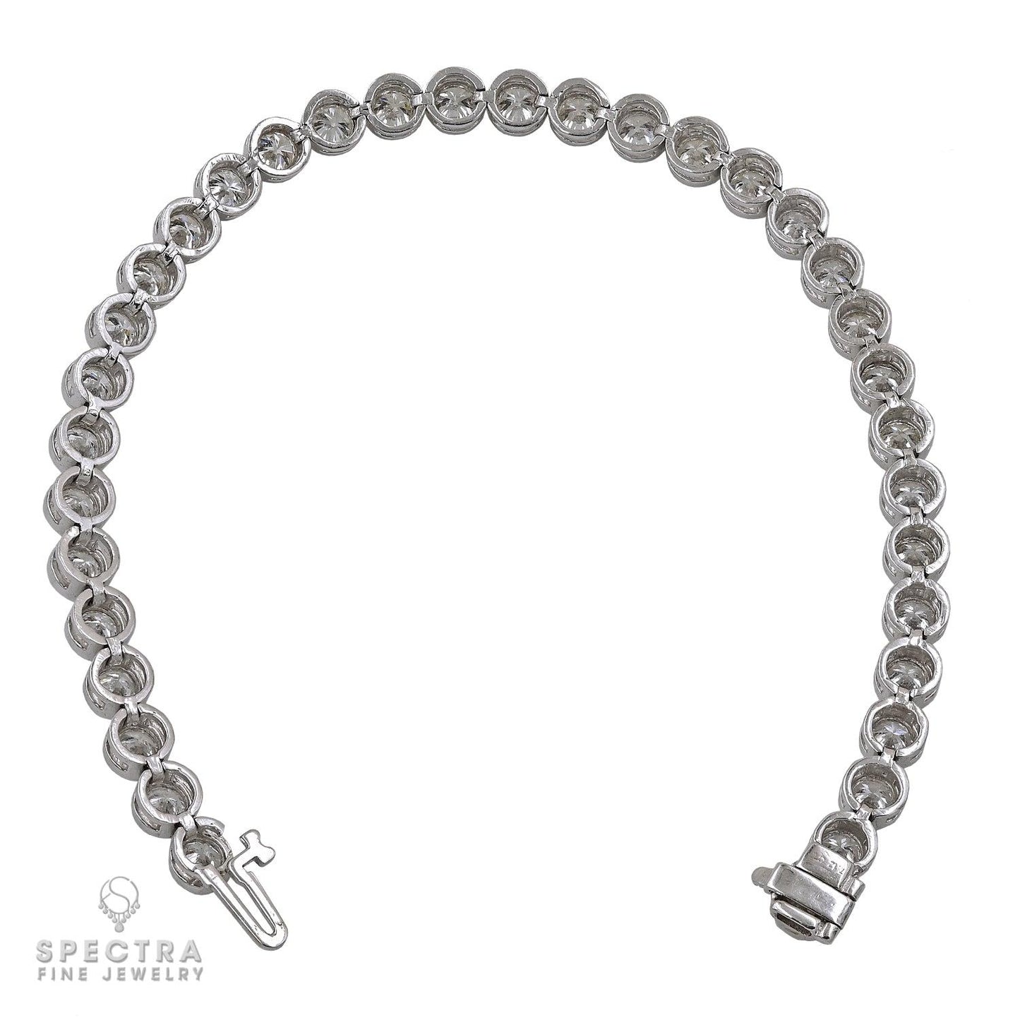 7.12 ct Diamond Bezel Tennis Bracelet in 18K White Gold – Spectra Fine Jewelry