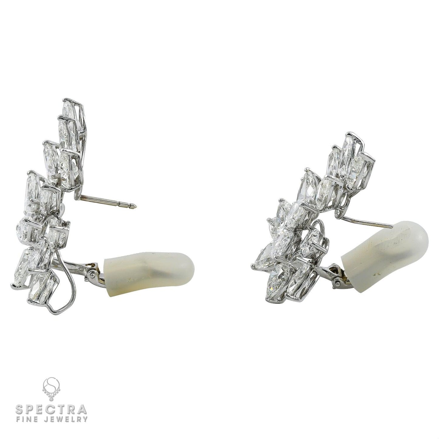 Spectra Fine Jewelry 29.25 cts. Diamond Cluster Button Earrings