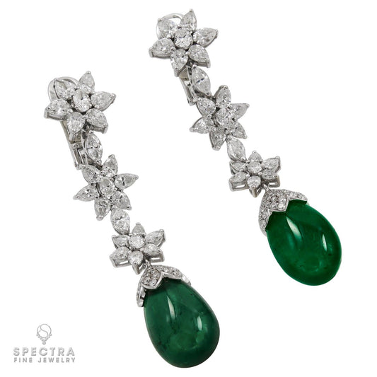 Spectra Fine Jewelry Diamond Colombian Emerald Drop Earrings