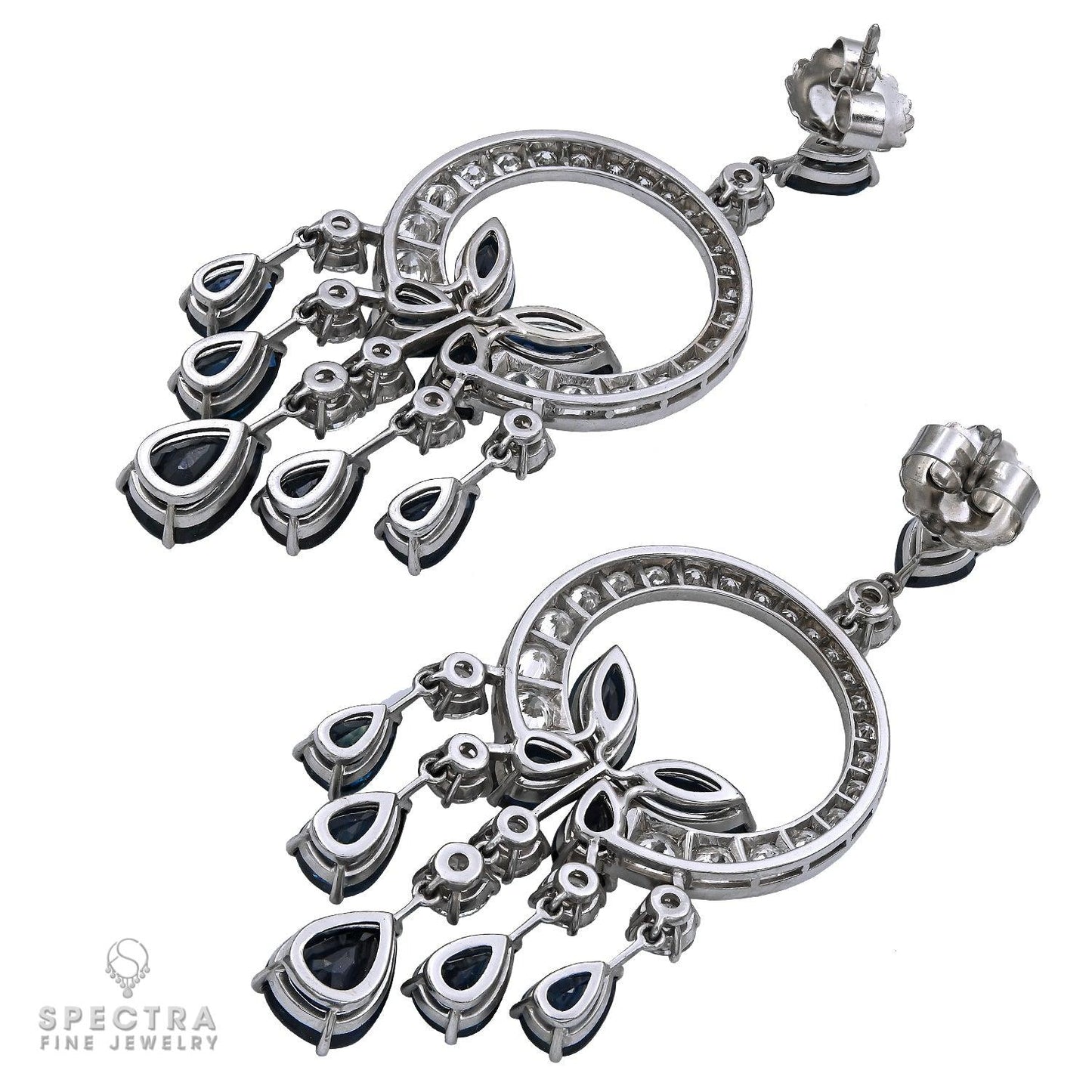 Spectra Fine Jewelry Diamond Sapphire Sevillana Chandelier Earrings