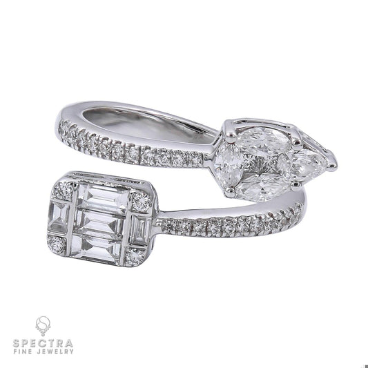 Spectra Fine Jewelry 0.74 cts. Diamond Toi et Moi Bypass Ring
