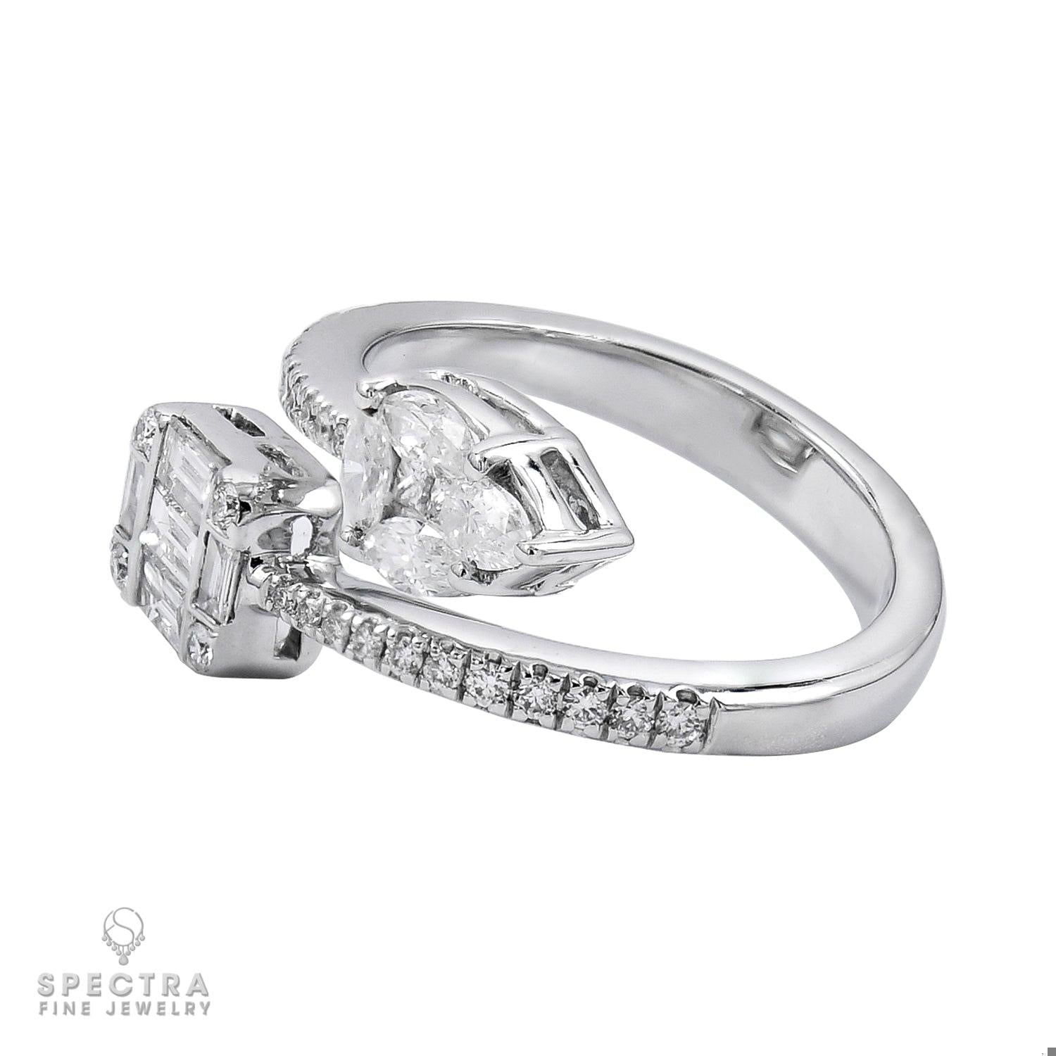 Spectra Fine Jewelry 0.74 cts. Diamond Toi et Moi Bypass Ring