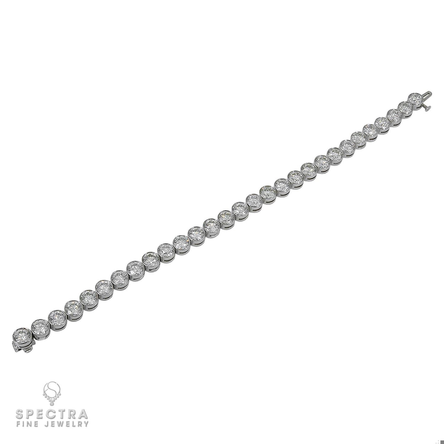 Spectra Fine Jewelry Diamond White Gold Bezel Tennis Bracelet 15.60ct