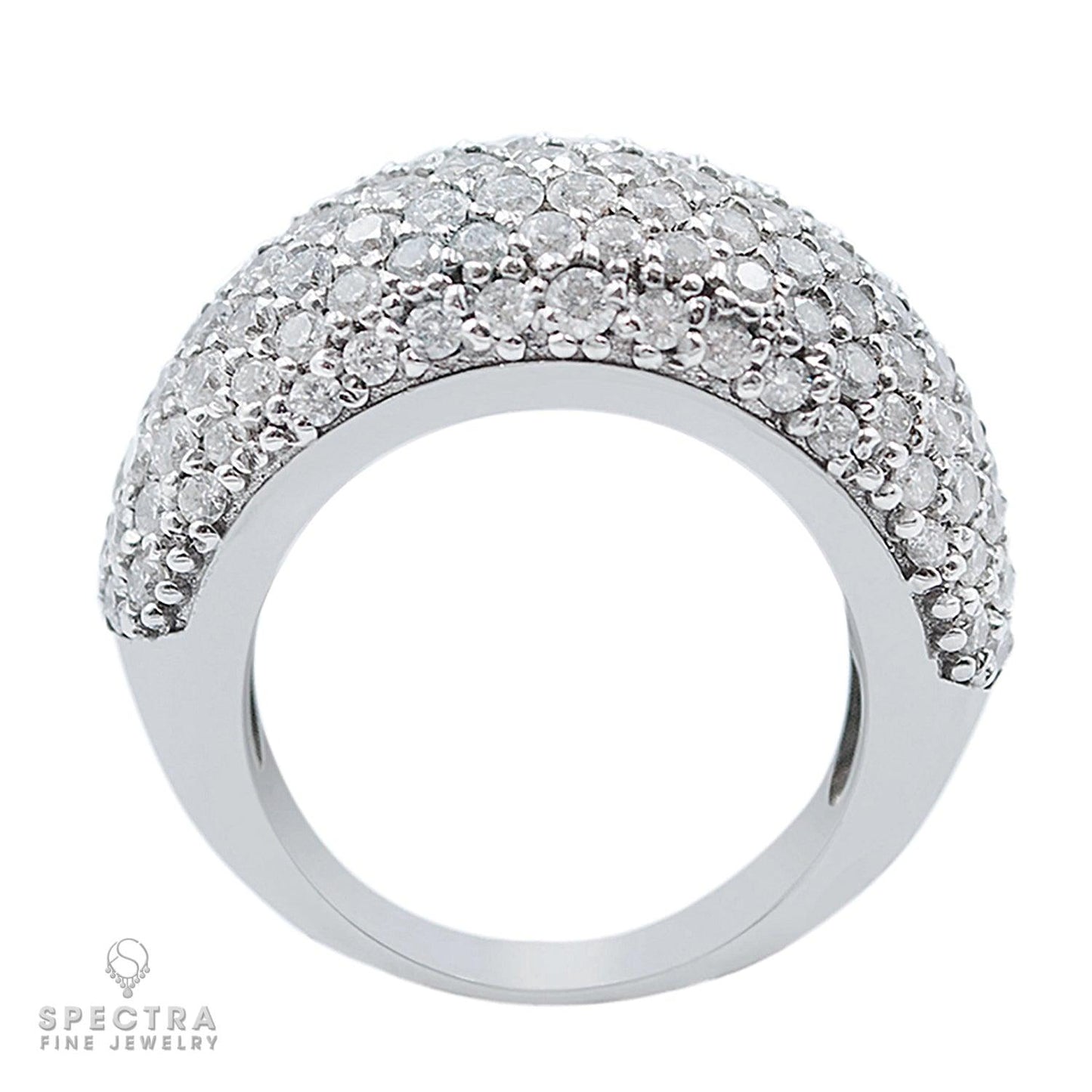 Spectra Fine Jewelry Diamond White Gold Bombé Ring