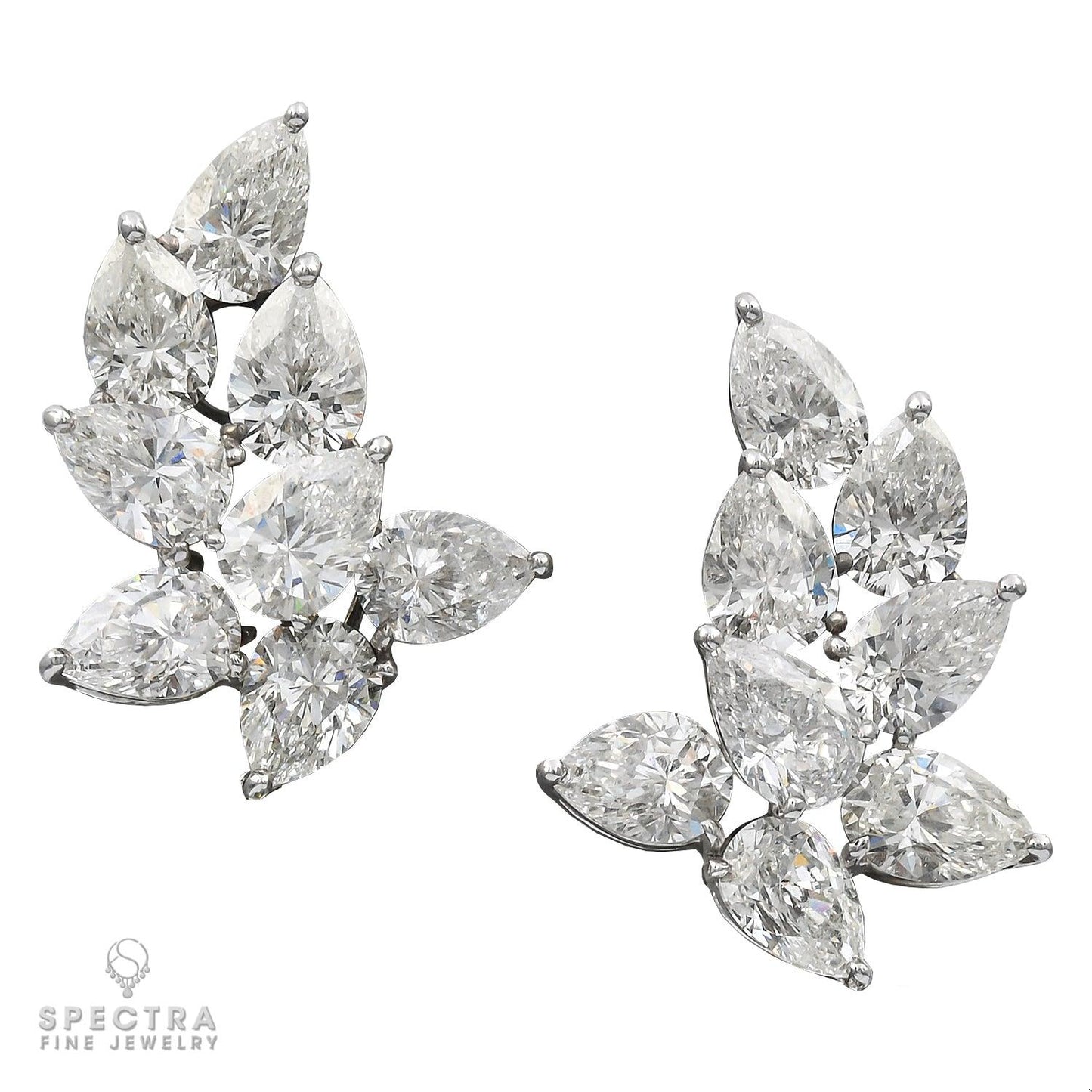 Spectra Fine Jewelry Emerald Cluster Diamond Halo Convertible Drop Earrings
