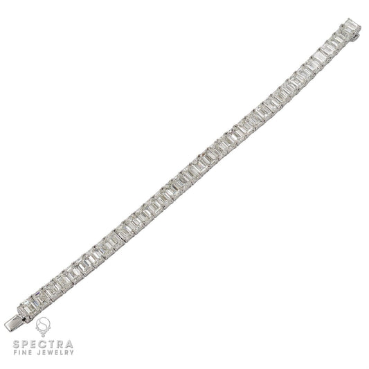 36.49 ct Emerald-Cut Diamond Tennis Bracelet – Spectra Fine Jewelry