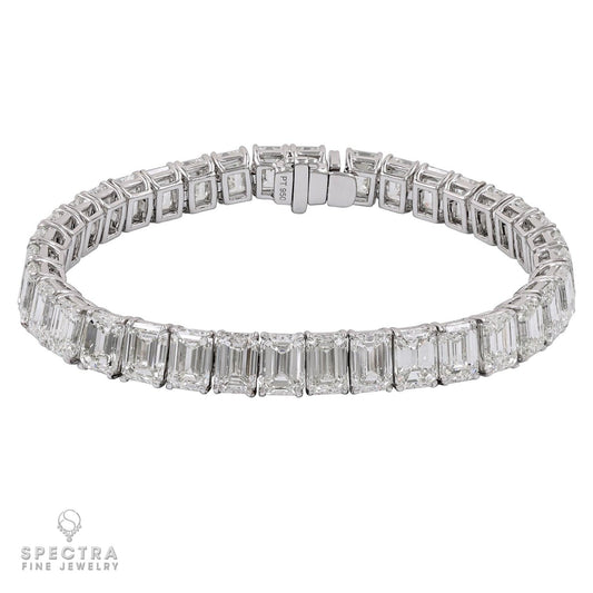 36.49 ct Emerald-Cut Diamond Tennis Bracelet – Spectra Fine Jewelry