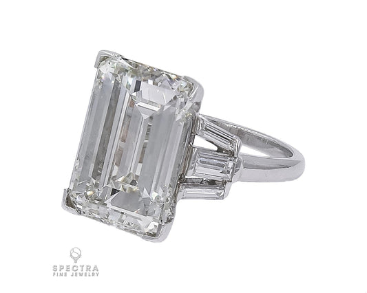 Spectra Fine Jewelry, GIA Certified 11.96 Carat Emerald-Cut Diamond Ring