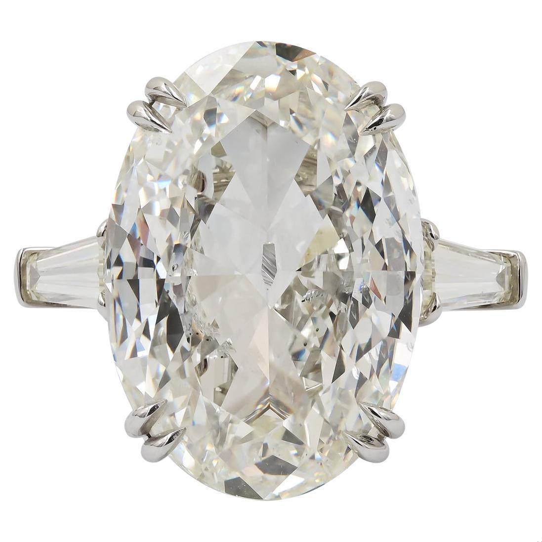 Spectra Fine Jewelry GIA Certified 20.07 Carat Oval Diamond Engagement Ring