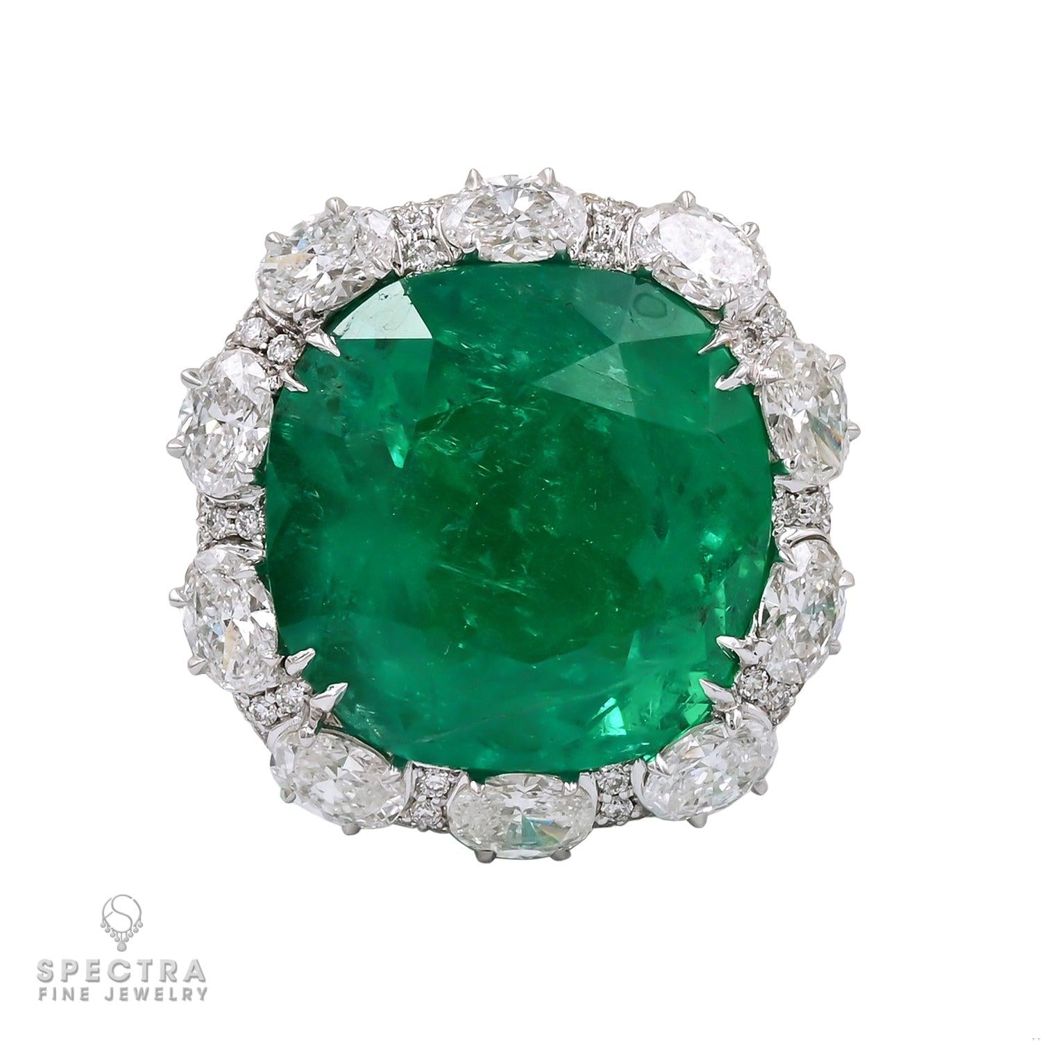 Spectra Fine Jewelry 23.51-Carat Certified Colombian Emerald Ring