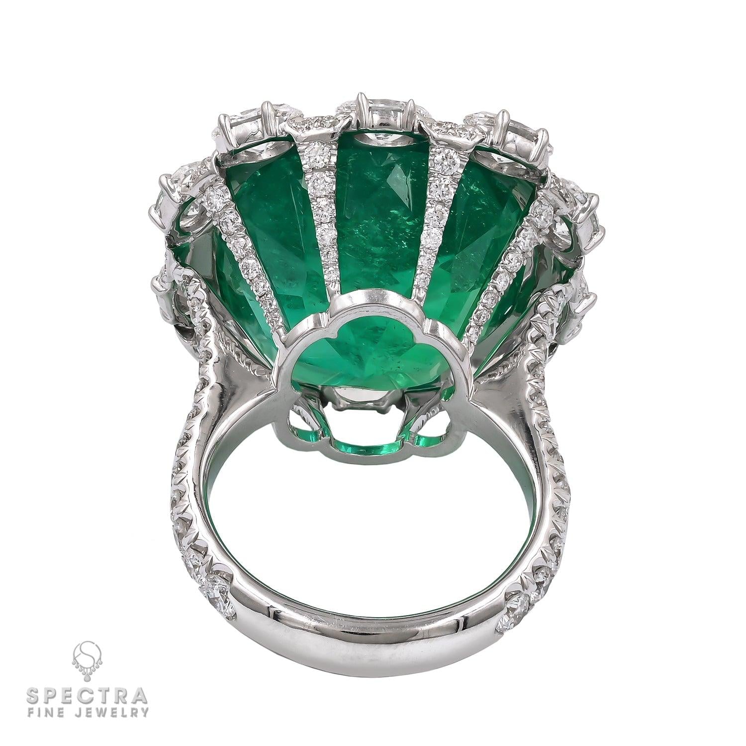 Spectra Fine Jewelry 23.51-Carat Certified Colombian Emerald Ring