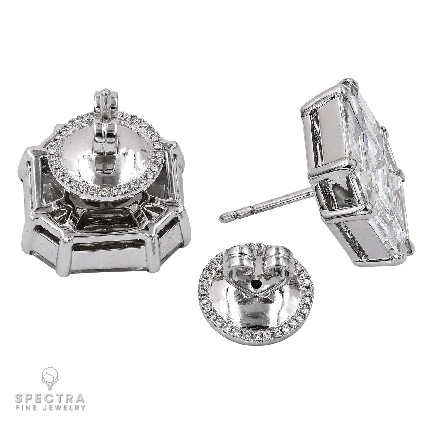 Spectra Fine Jewelry Illusion Ascher Diamond Stud Earrings 10.74ct