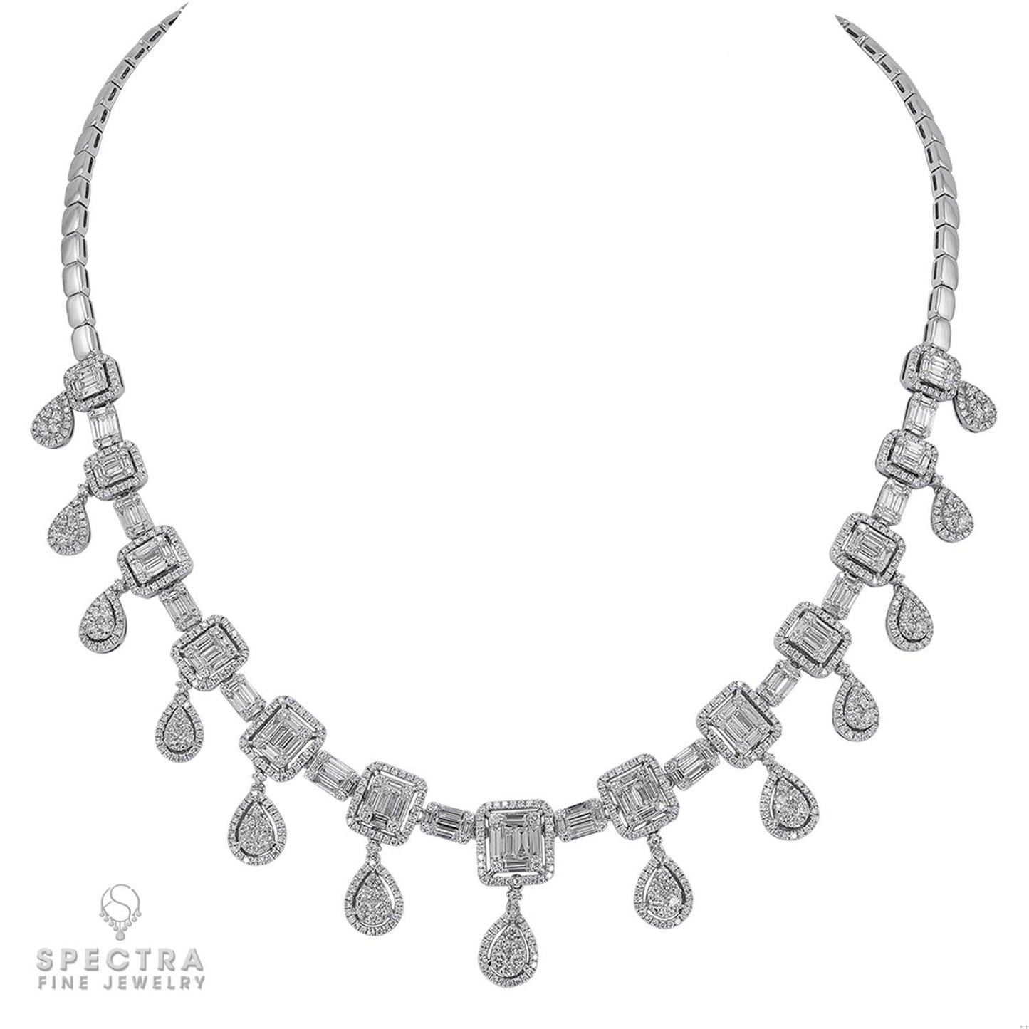 Spectra Fine Jewelry Invisibly-set Diamond Fringe Collar Necklace