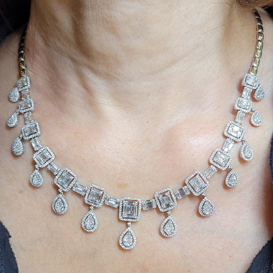 Spectra Fine Jewelry Invisibly-set Diamond Fringe Collar Necklace