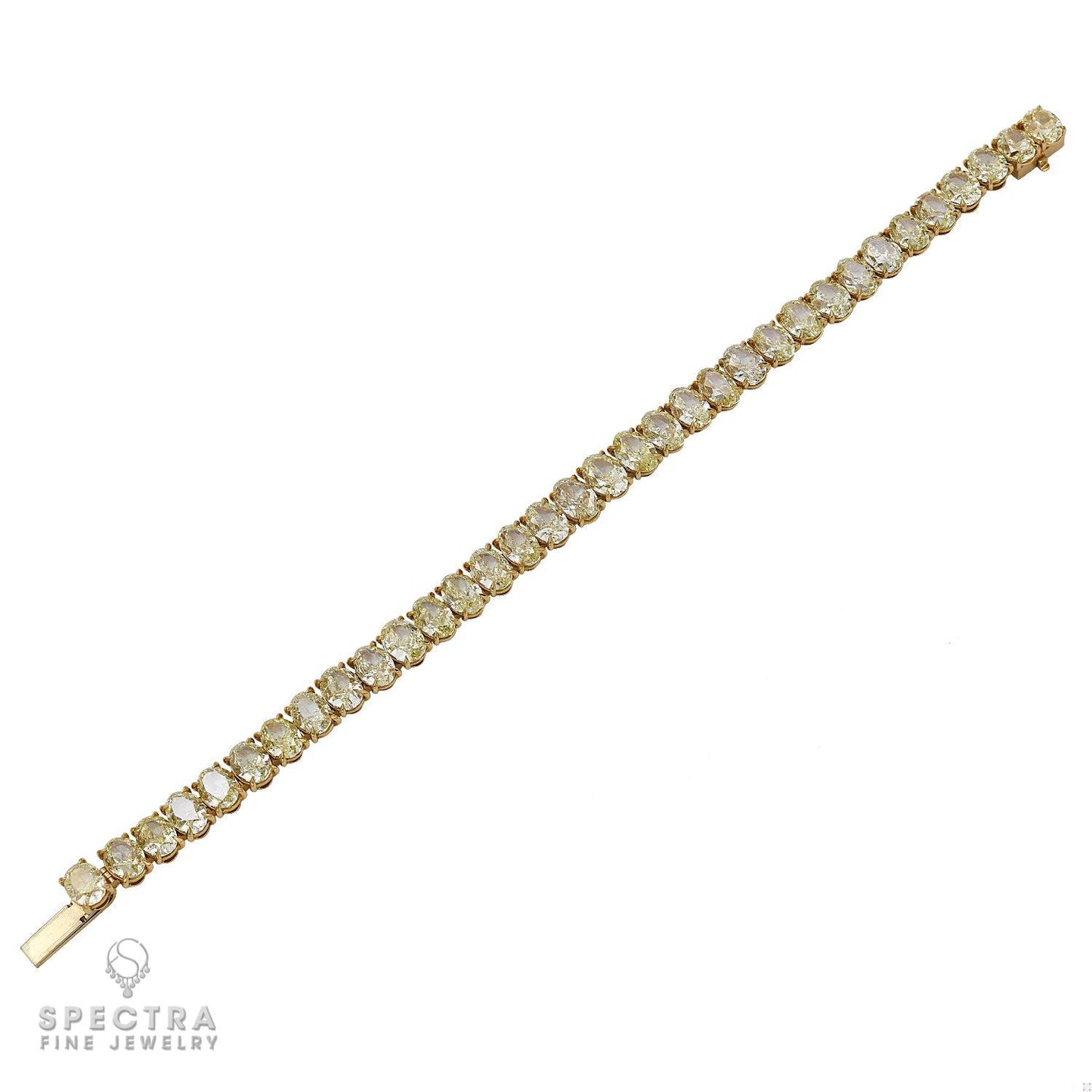 Spectra Fine Jewelry Oval Yellow Diamond Tennis Bracelet 32.42ct