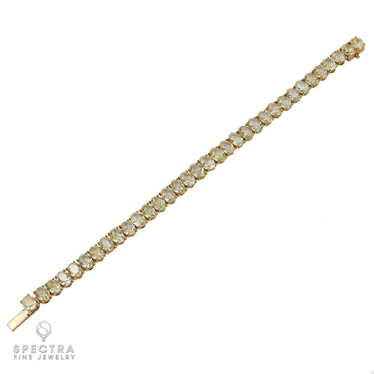 32.42 ct Oval Yellow Diamond Tennis Bracelet in 18K Gold – Spectra Fine Jewelry