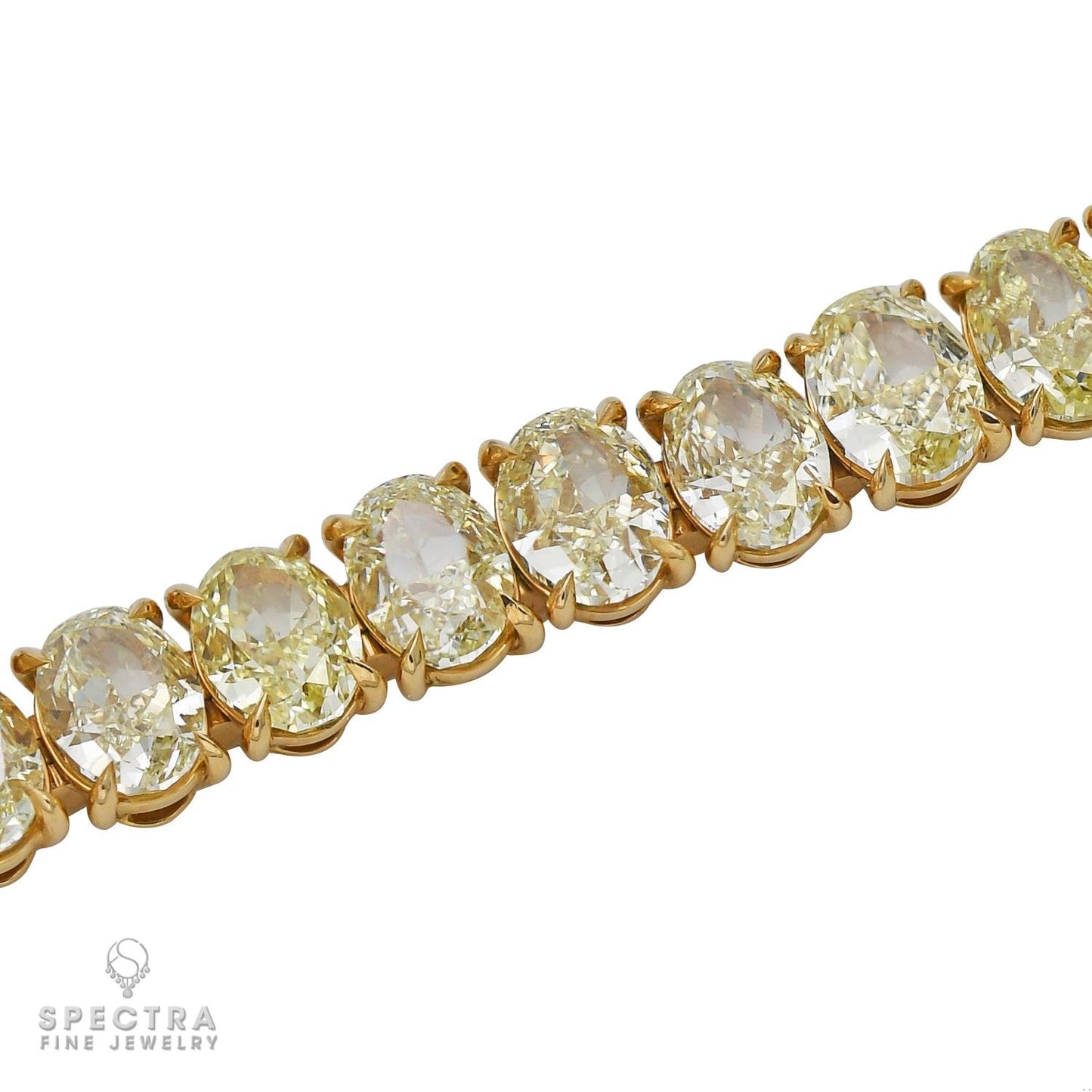Spectra Fine Jewelry Oval Yellow Diamond Tennis Bracelet 32.42ct