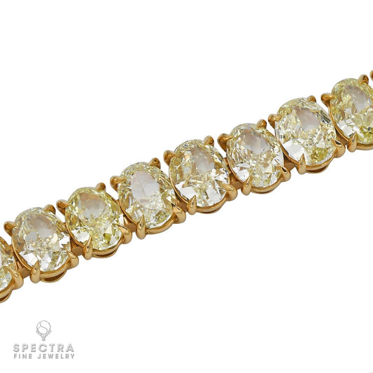 32.42 ct Oval Yellow Diamond Tennis Bracelet in 18K Gold – Spectra Fine Jewelry