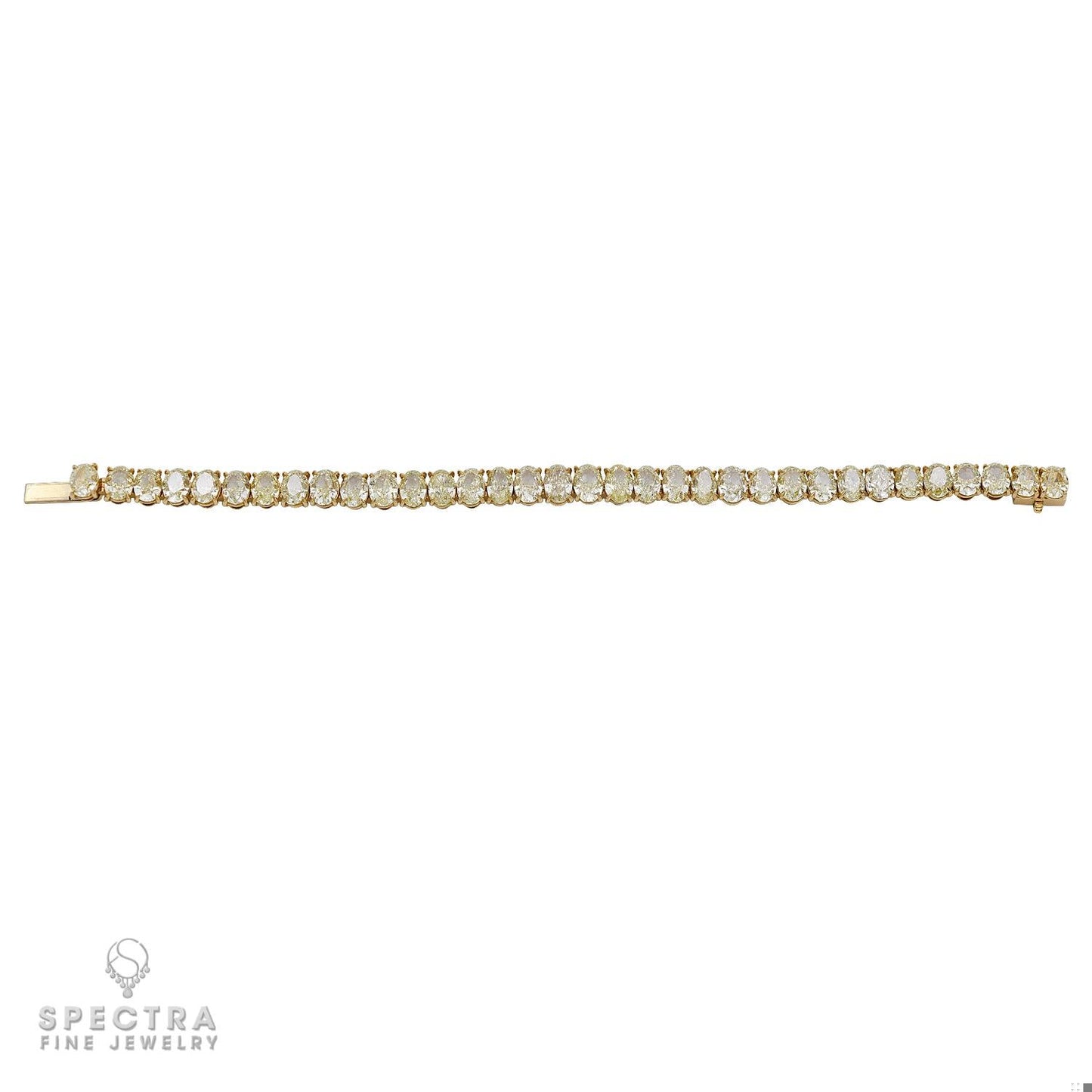 Spectra Fine Jewelry Oval Yellow Diamond Tennis Bracelet 32.42ct