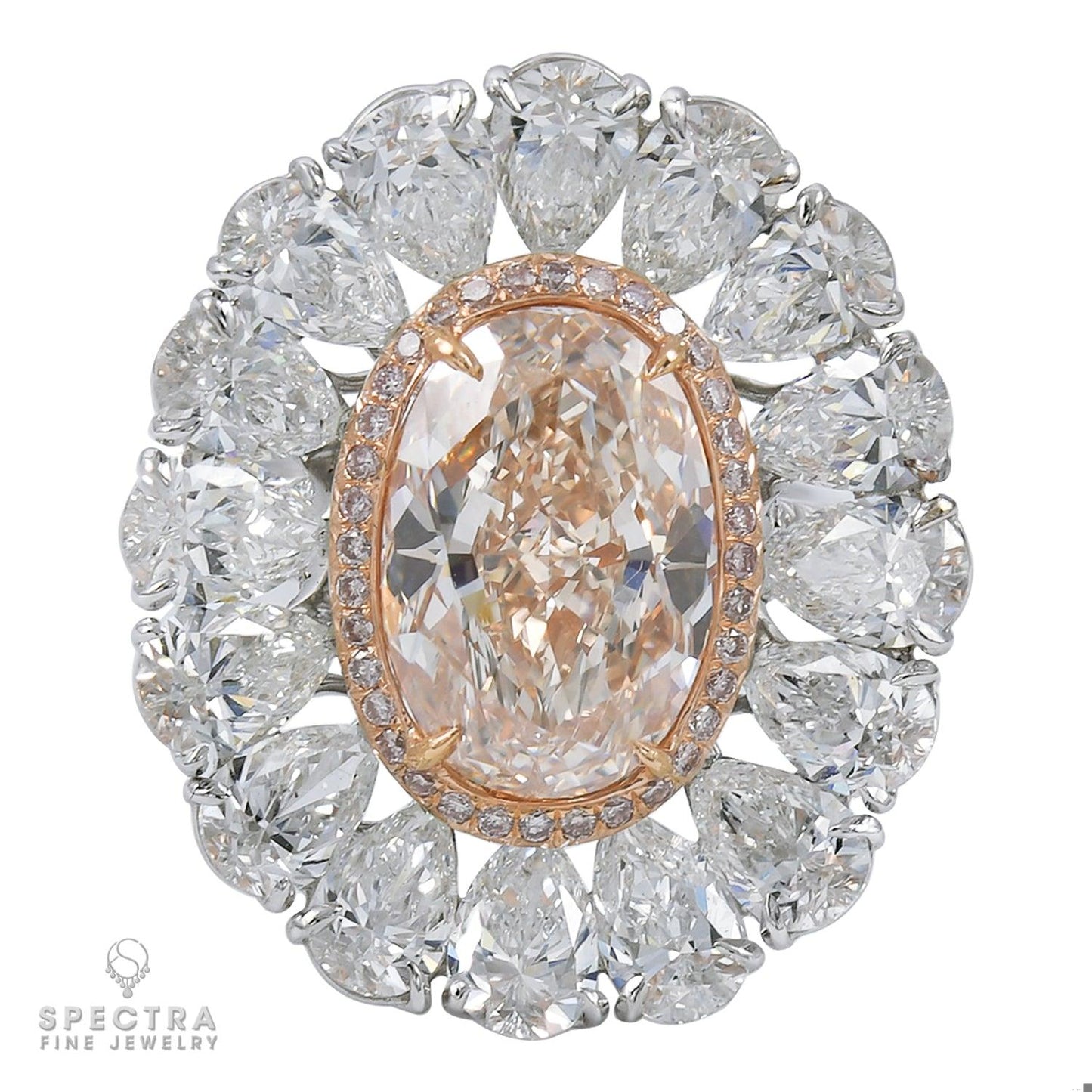 Spectra Fine Jewelry Pink Diamond Halo Cocktail Engagement Ring 6.27ct