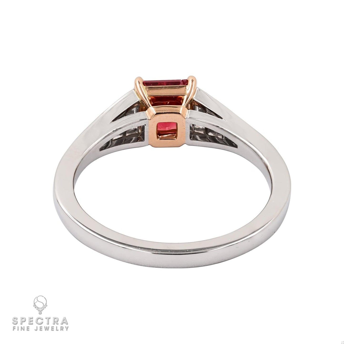 Spectra Fine Jewelry Rare 0.76 Carat Radiant-cut Red Diamond Ring