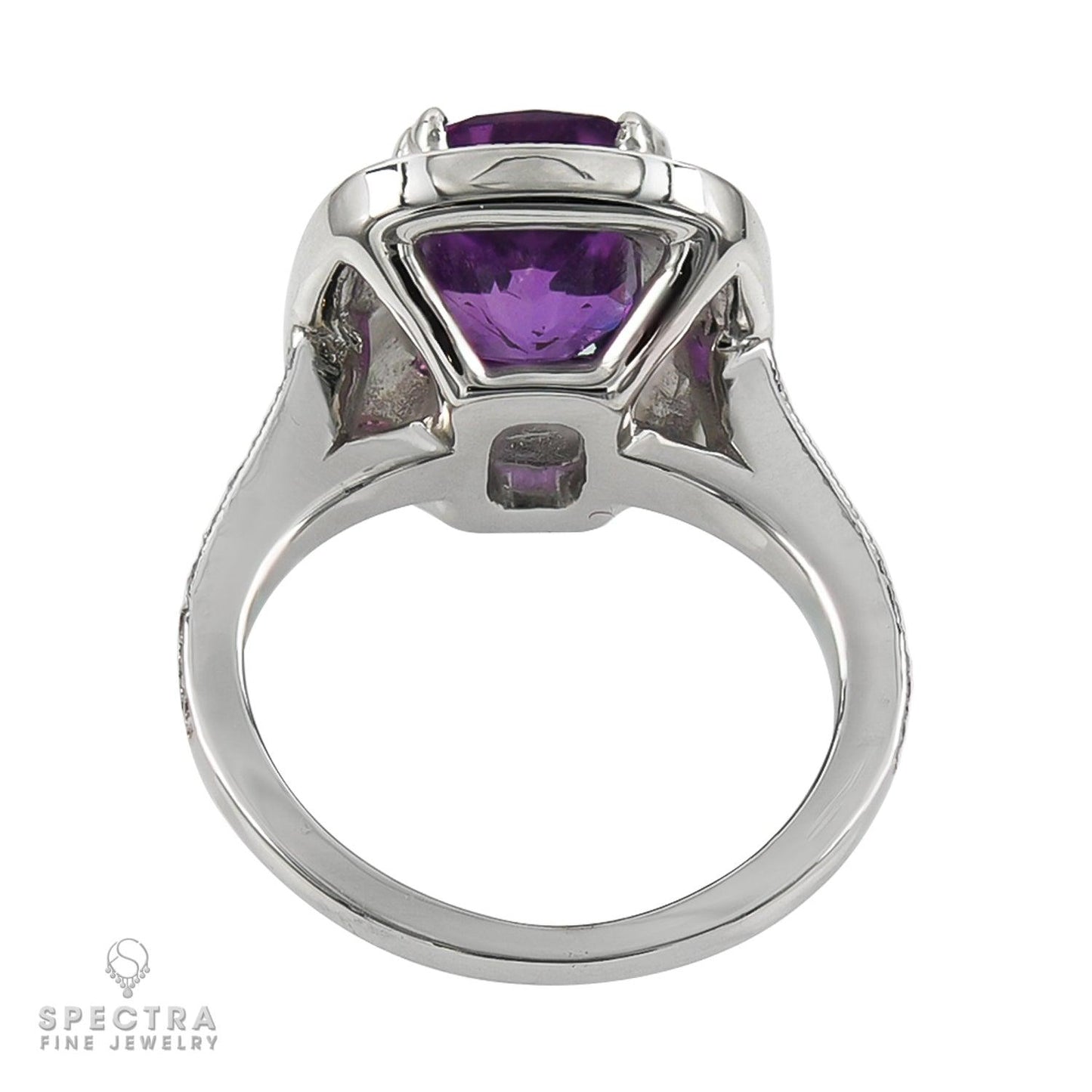 Spectra Fine Jewelry Sapphire Diamond Halo Engagement Ring 3.21ct