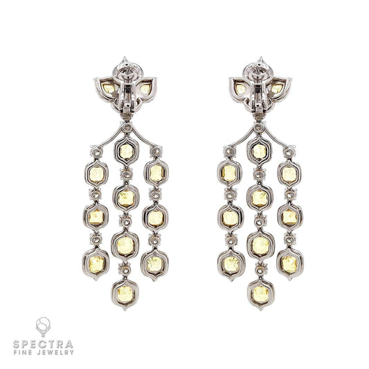 Spectra Fine Jewelry Yellow Diamond Halo Fringe Chandelier Earrings