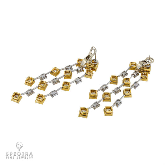 Spectra Fine Jewelry Yellow White Diamond Chandelier Drop Earrings