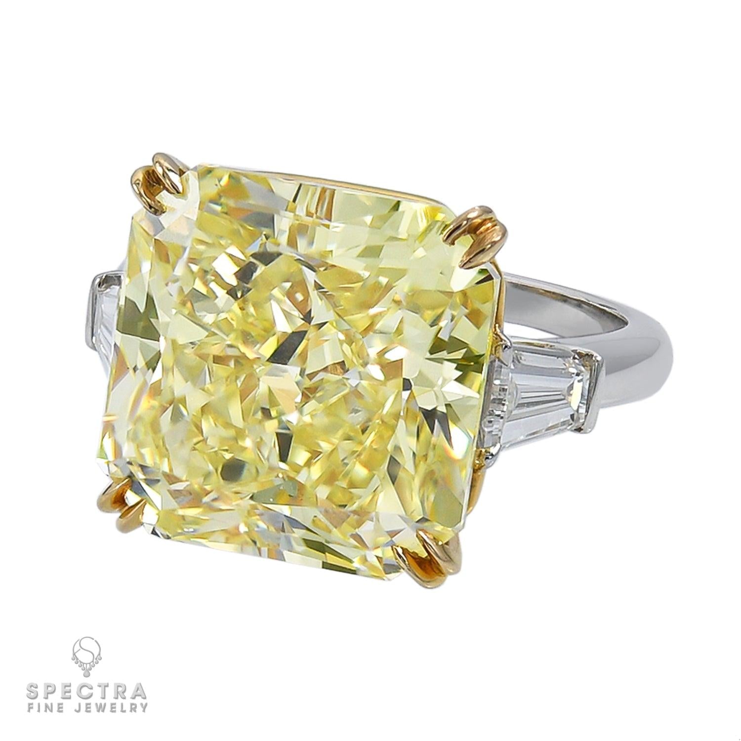 Spectra Fine Jewelry's 15.89 Carat Fancy Intense Yellow Diamond and Diamond Ring