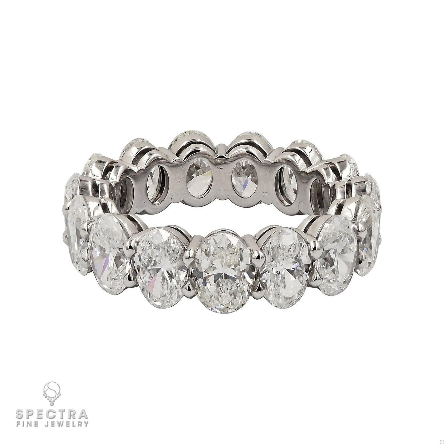 Spectra Fine Jewelry's Platinum Oval Diamond Eternity Band Wedding Ring