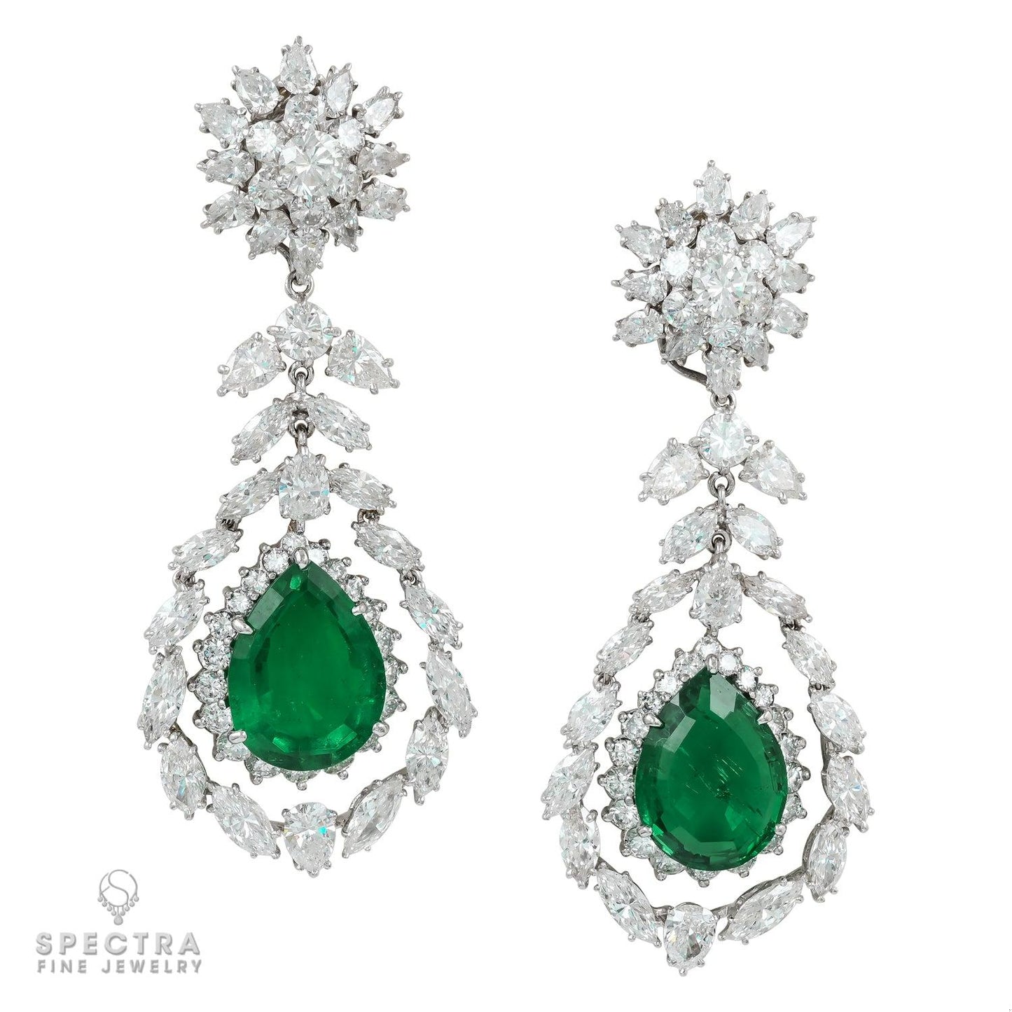 Tiffany & Co. Colombian Emerald and Diamond Drop Earrings