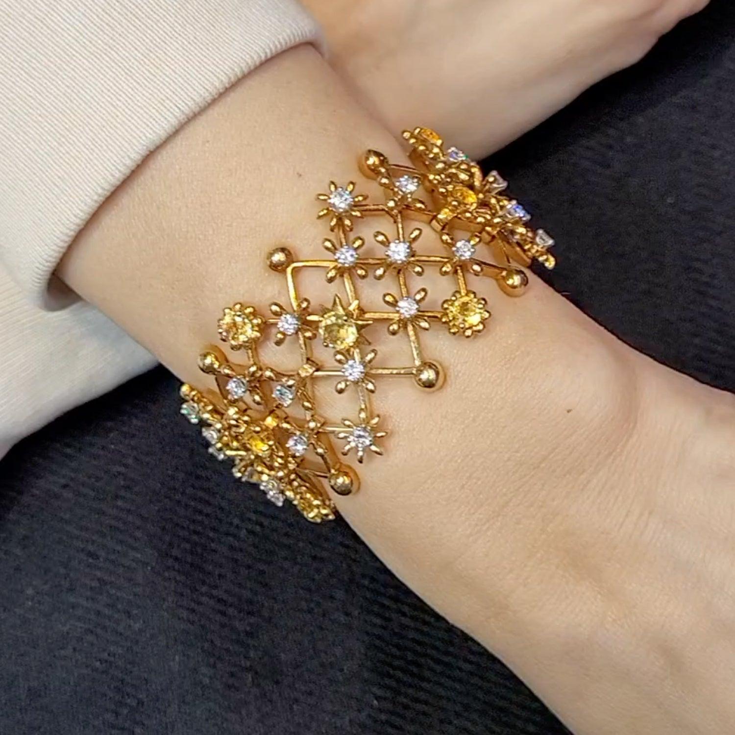 Tiffany & Co. Schlumberger Diamond Heliodor Bracelet in 18K Gold – Signed Estate