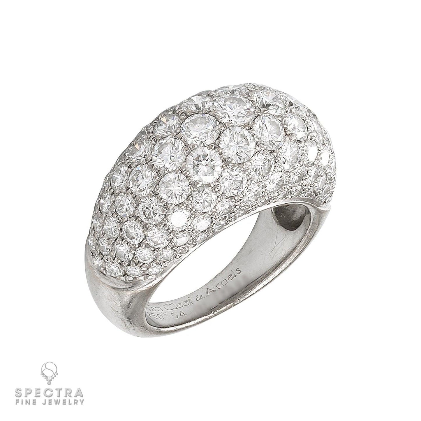 Van Cleef & Arpels 18k White Gold Diamond Dome Set