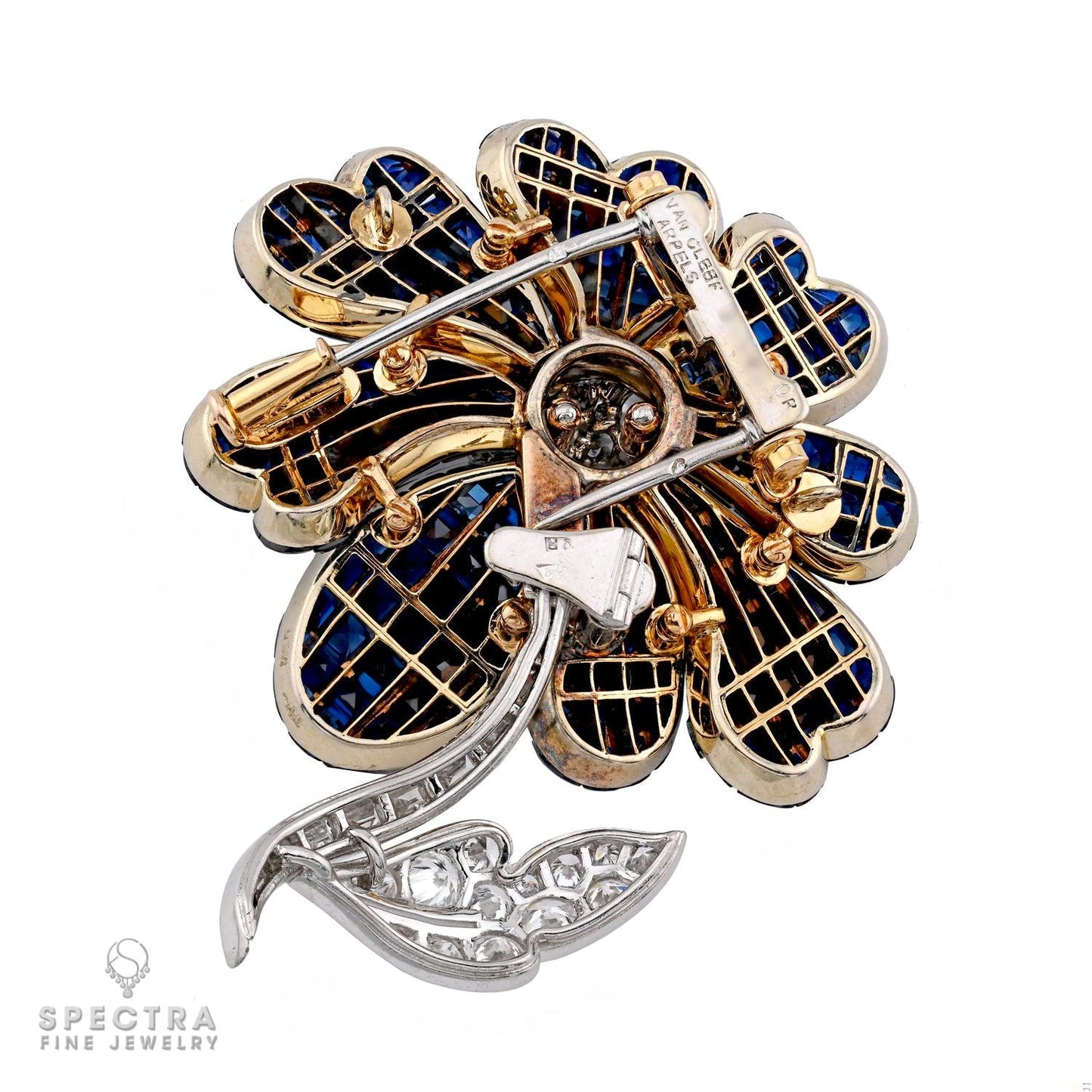 Van Cleef & Arpels Mystery-set Sapphire Diamond Flower Brooch