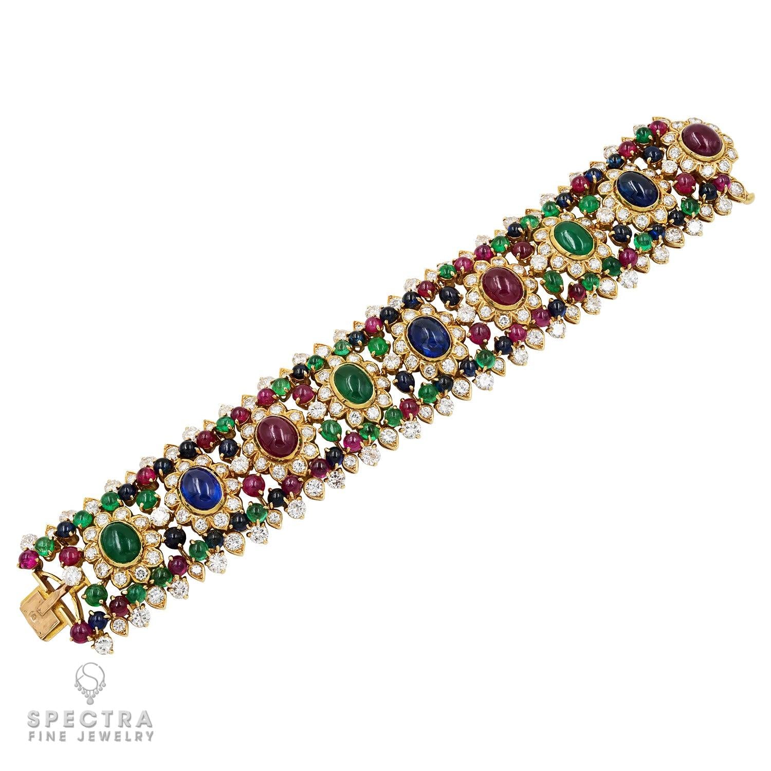 Van Cleef & Arpels Tapestry Diamond & Gemstone Bracelet – Estate
