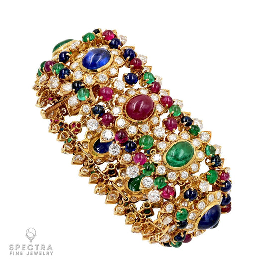 Van Cleef & Arpels Tapestry Diamond & Gemstone Bracelet – Estate