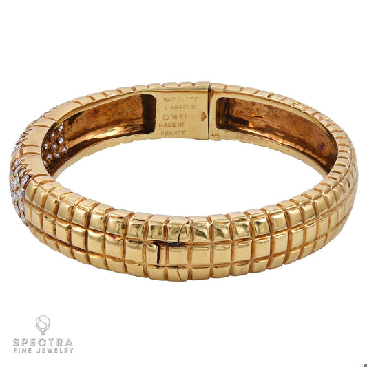 Van Cleef & Arpels Vintage Diamond Bracelet in 18K Yellow Gold – Signed