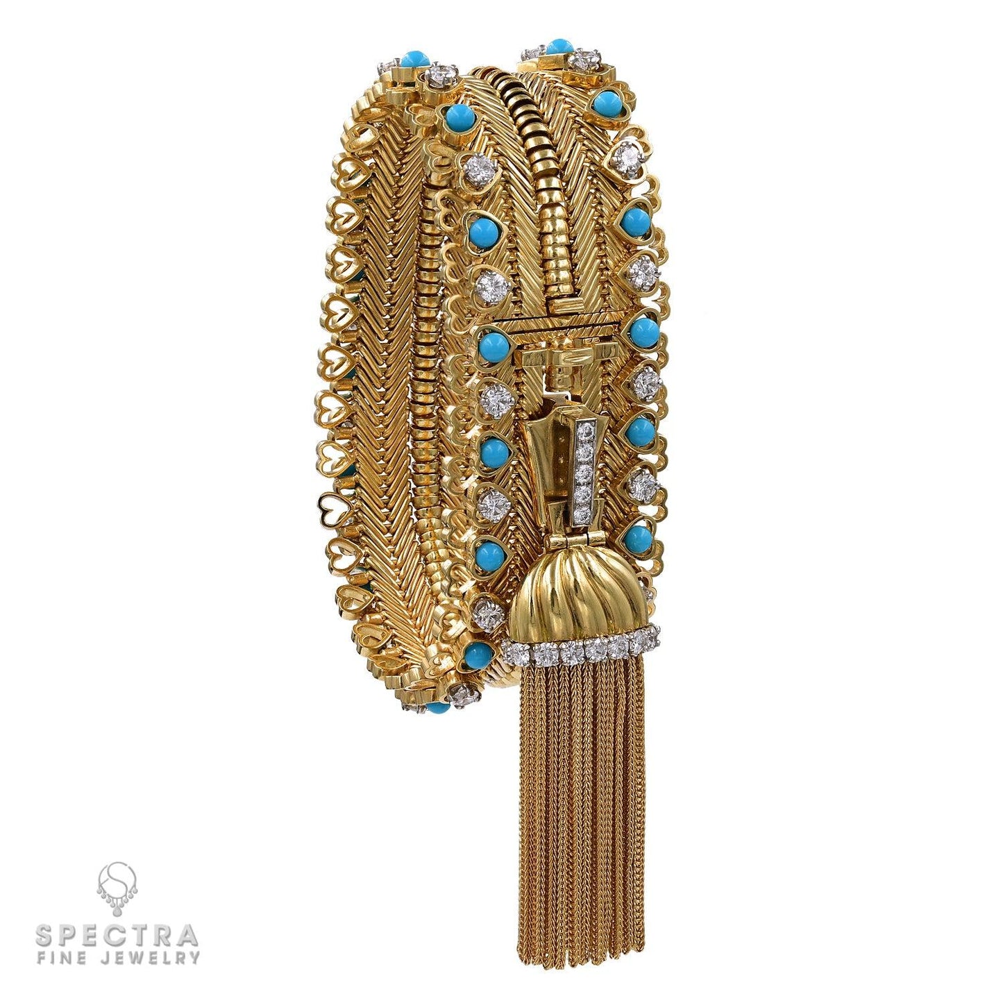 Van Cleef & Arpels Zip Diamond Turquoise Couture Convertible Bracelet Necklace