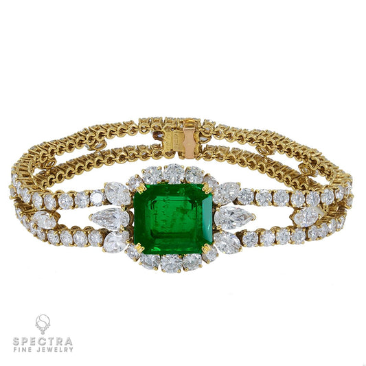 Vassort Vintage Emerald Diamond Bracelet