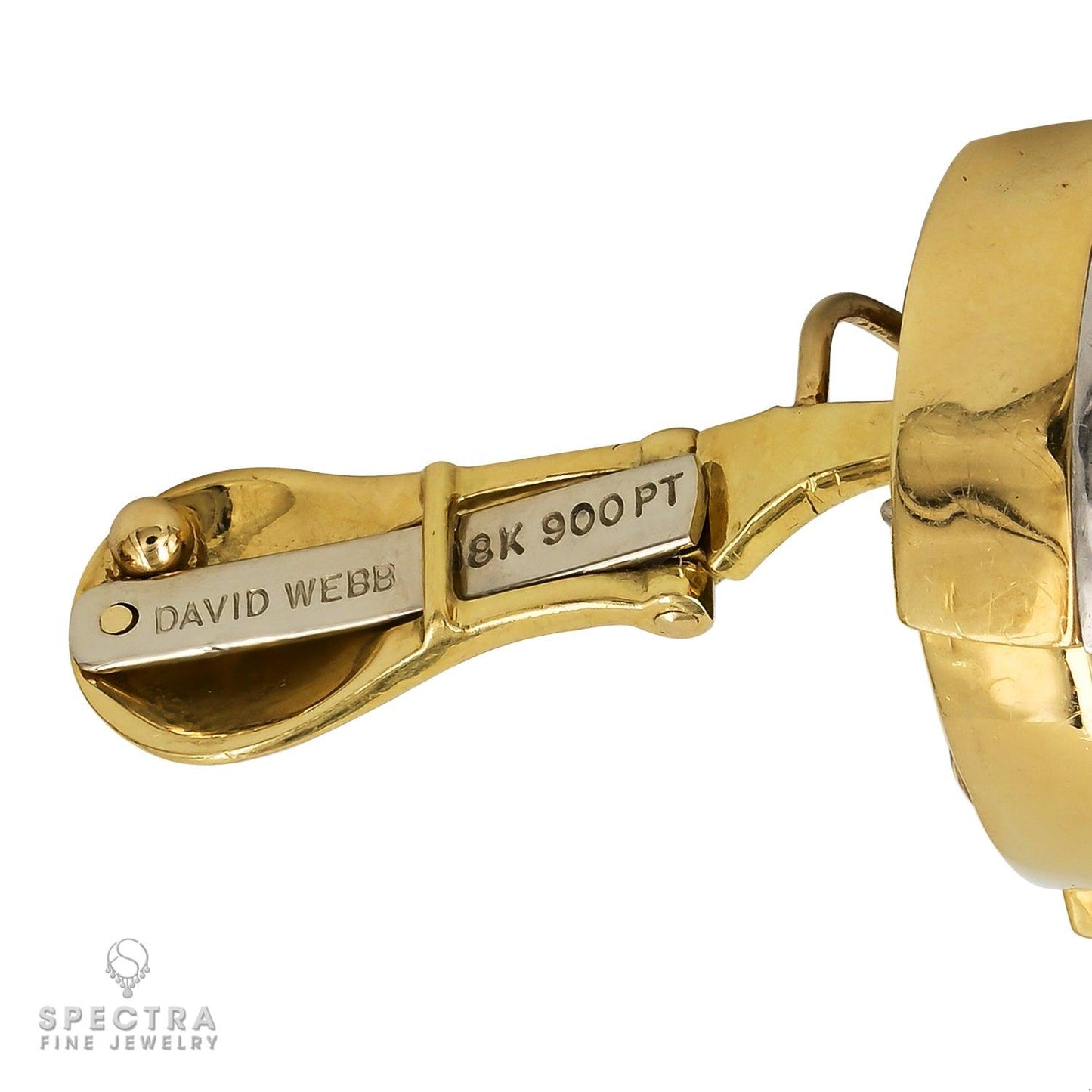 Vintage David Webb Turquoise Diamond Button Earrings