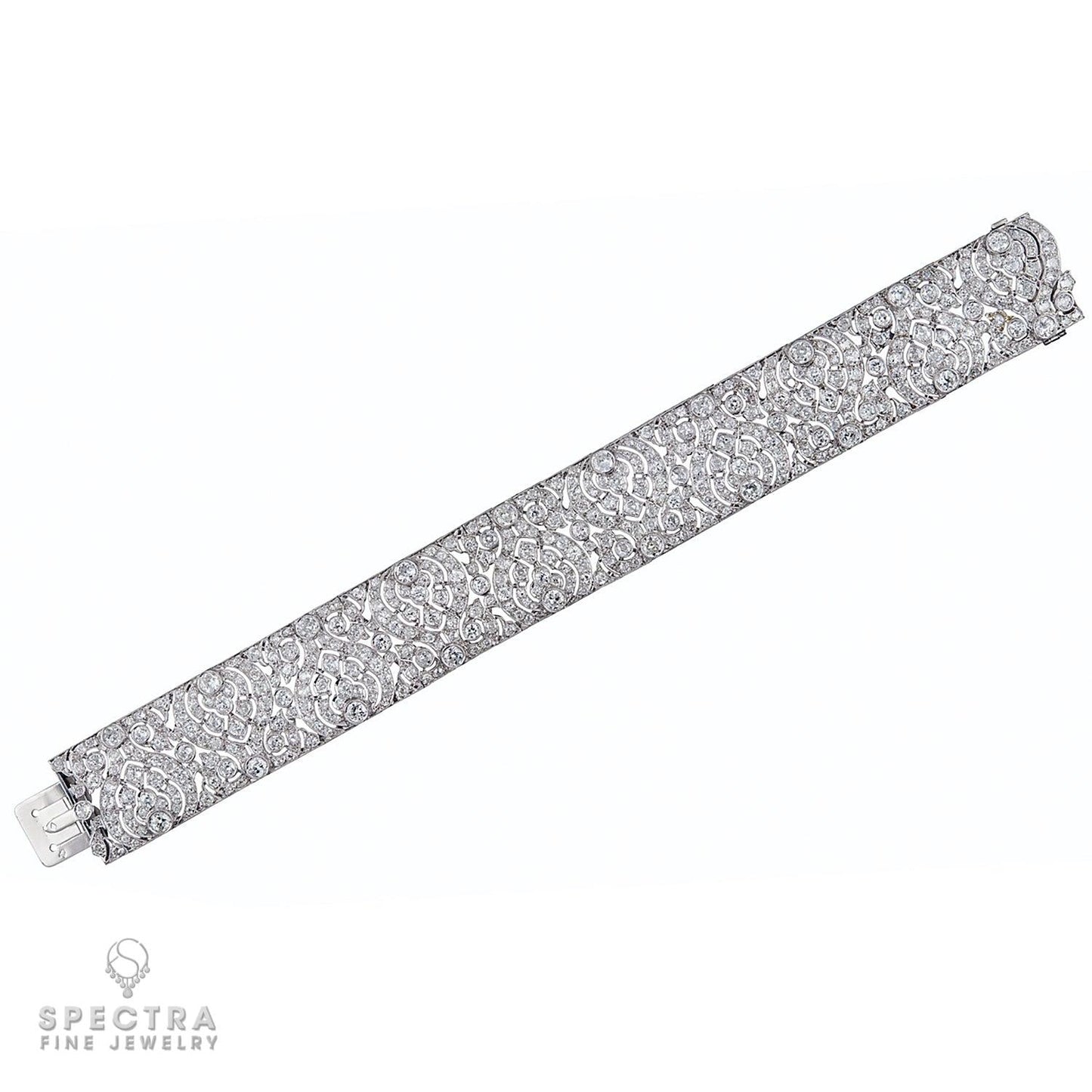 Vintage French Art Deco Articulated Diamond Bracelet