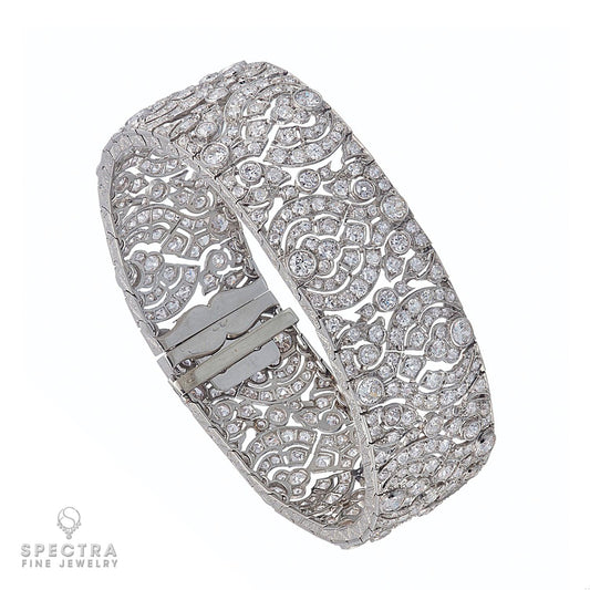Vintage French Art Deco Articulated Diamond Bracelet