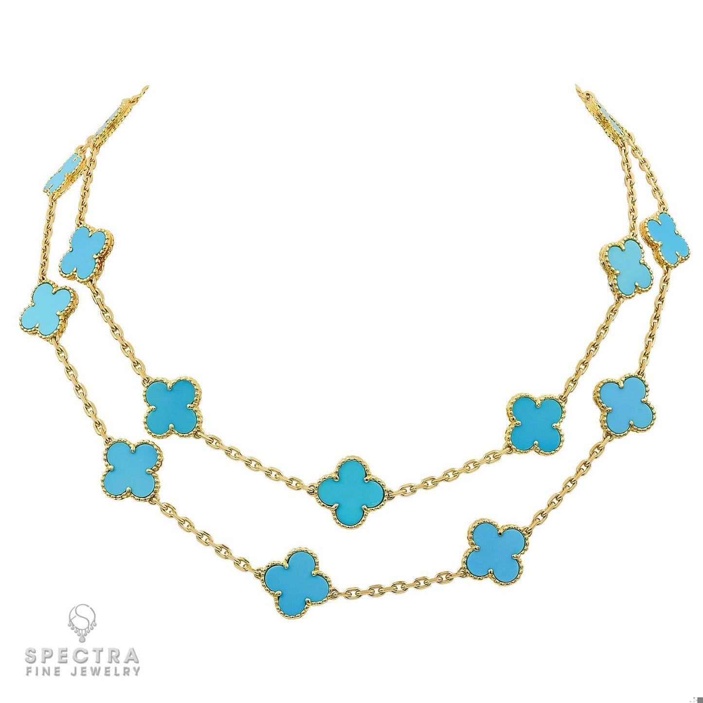 Vintage Van Cleef & Arpels Turquoise Alhambra Necklace