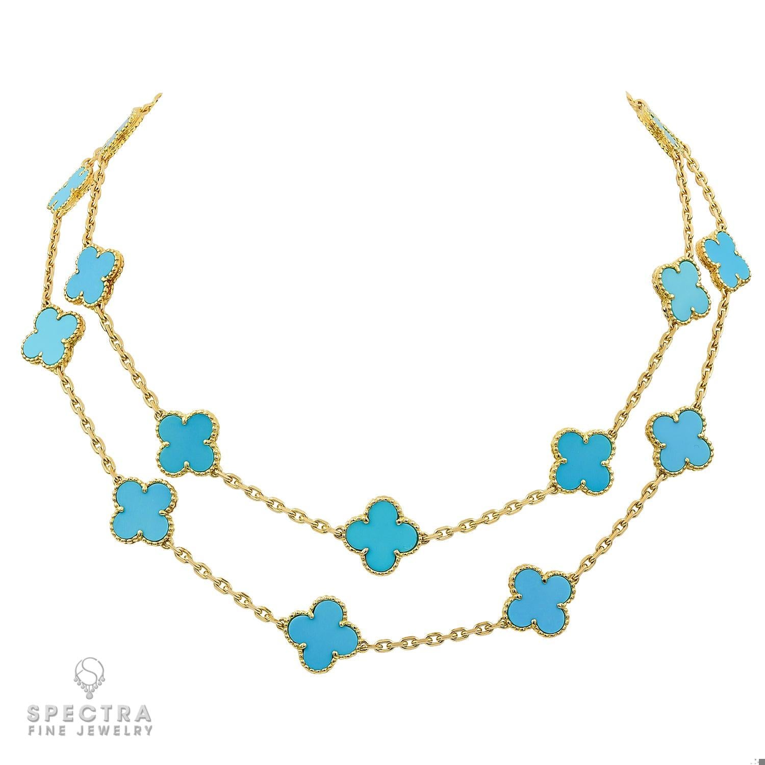 Vintage Van Cleef & Arpels Turquoise Alhambra Necklace